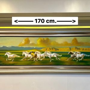 ภาพวาดสีน้ำมัน ฝูงม้า วิ่งไปข้างหน้า