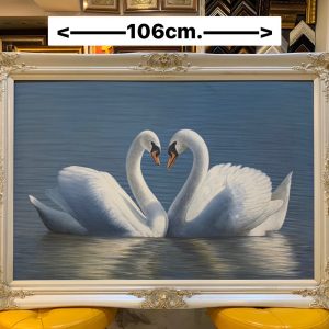 ภาพวาดสีน้ำมัน หงษ์คู่