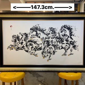 ภาพวาด ม้า8ตัว ขับเคลื่อนไปข้างหน้า